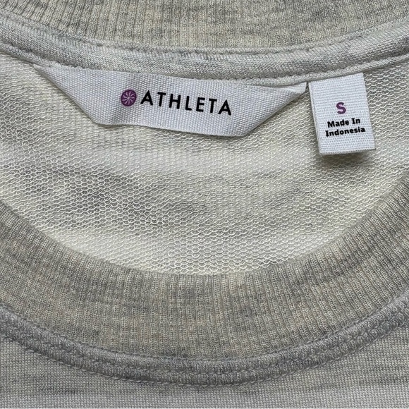 Athleta Gray Striped Criss Cross Sweatshirt Dress Size S Modal Blend Lightweight - Picture 8 of 12